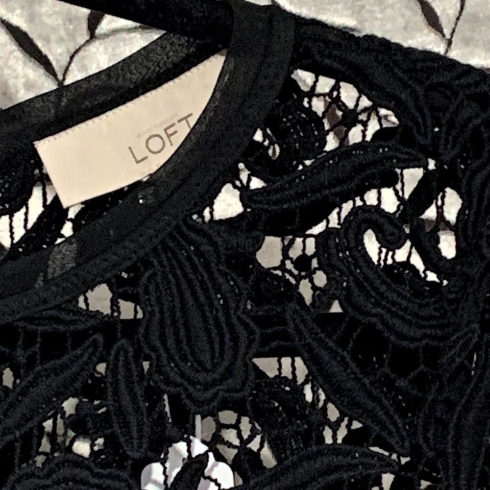LOFT / Ann Taylor Black Lace Blouse size S/M